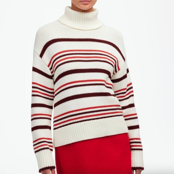 Madewell Ribbed Cotton Turtleneck Sweater in Stripe - Picture 2 of 5